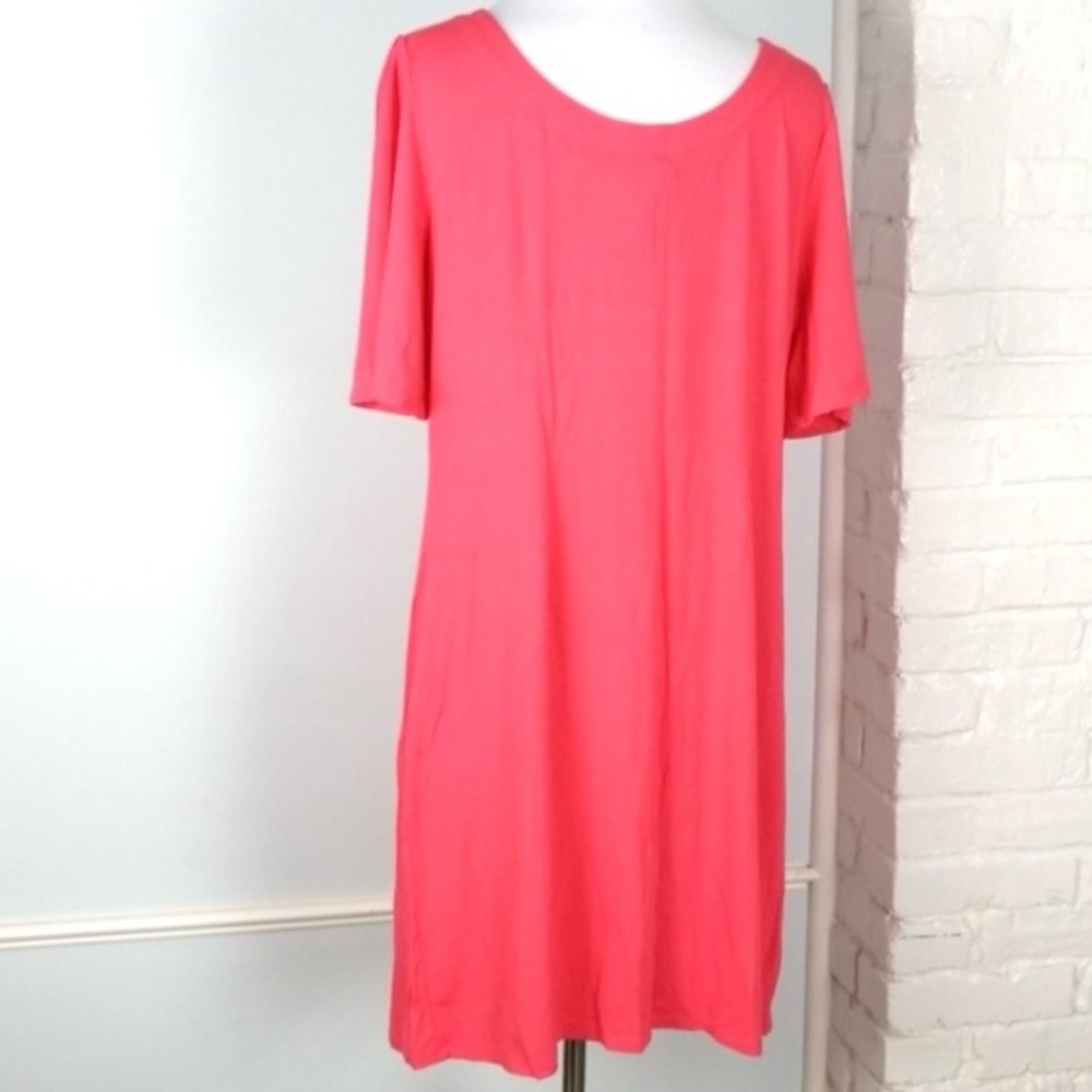 Tommy Bahama Tambour Paradise Pink Viscose Stretch Scoop Neck Dress NWT Medium - Picture 4 of 11